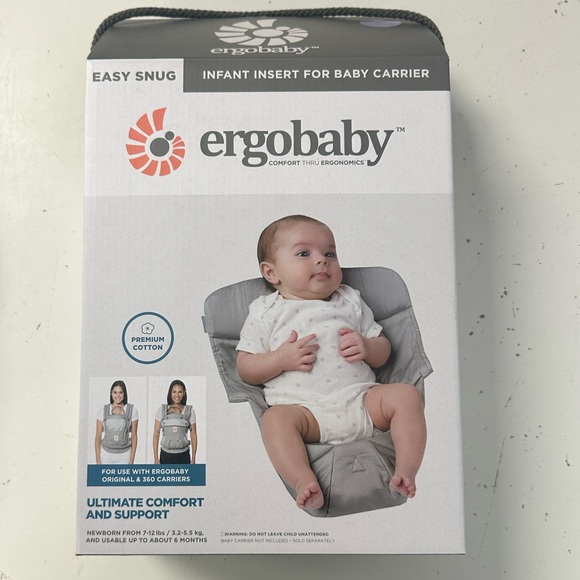 Ergobaby Easy Snug Gray Infant Insert with box - Picture 1 of 4